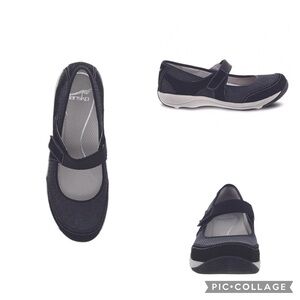 DANSKO SHOES WOMEN'S HENNIE MARY JANE ATHLETIC BLACK LEATHER/TEXTILE UPPER